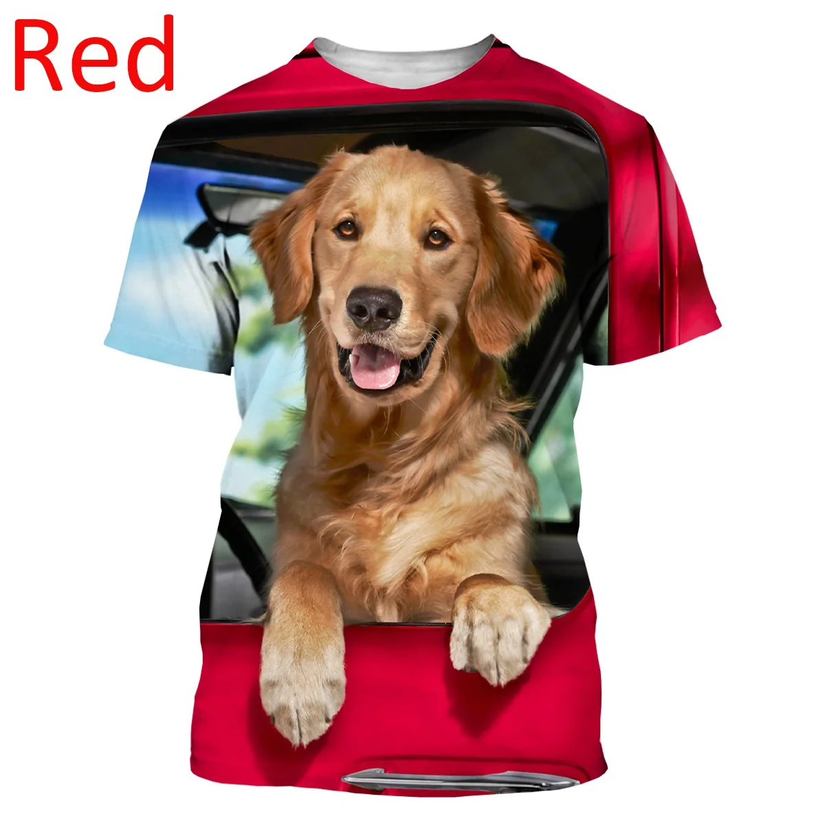 Summer Cute Golden Retriever 3d Printing T-shirt Men and Women Fashion Casual Cure Funny Dog Round Neck Short Sleeve Tops