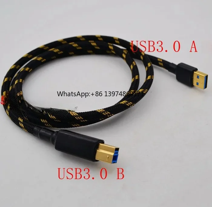 OCC Single Crystal Copper Silver Plated USB 3.0 Type A Male To Type B Male USB3.0 A-B Pchifi Siginal DecoderCable