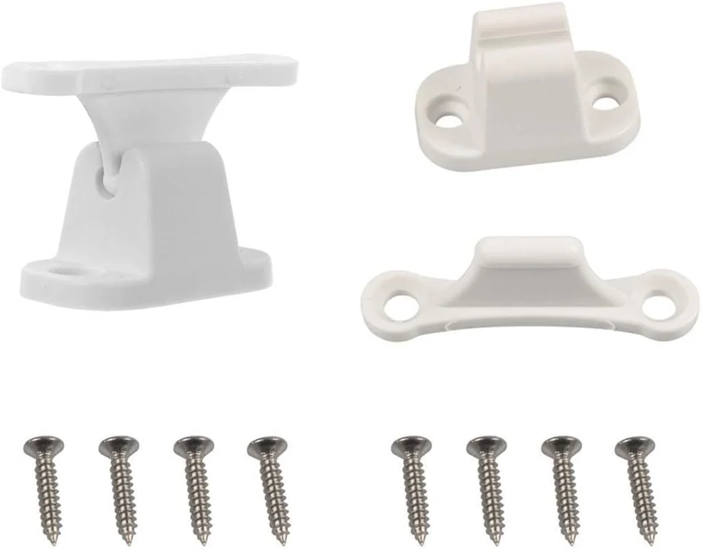 1PC RV Cargo Door Latches Nylon Mounting Clip Latch Brackets and Cargo Entry Door Stops for RVs Trailers Caravans and Motorhomes