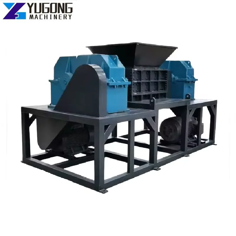 Rubber Plastic Scrap Car Tire Car Metal Tire Rubber Wheel Waste Tyre Shredder Waste Tire Recycling Processing Dual Axis Shredder