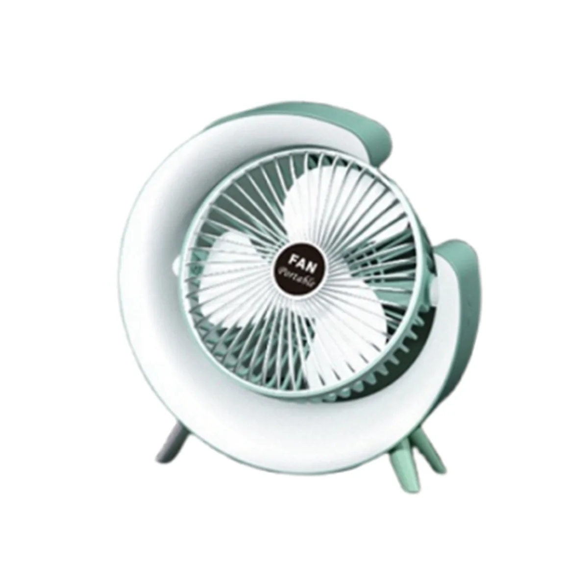 LED Multi-Color Desktop Fan, Ambient Light, USB Charging, Adjustment of Large Air Volume, Silent Small Electric Fan B