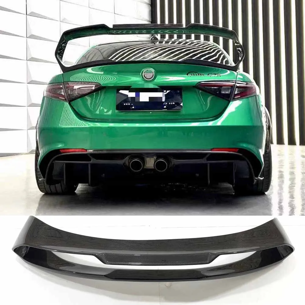 For Alfa Romeo Giulia Carbon Fiber Spoiler, Rear Roof Wing, Luggage Compartment, Car Design With Added Wings Canards