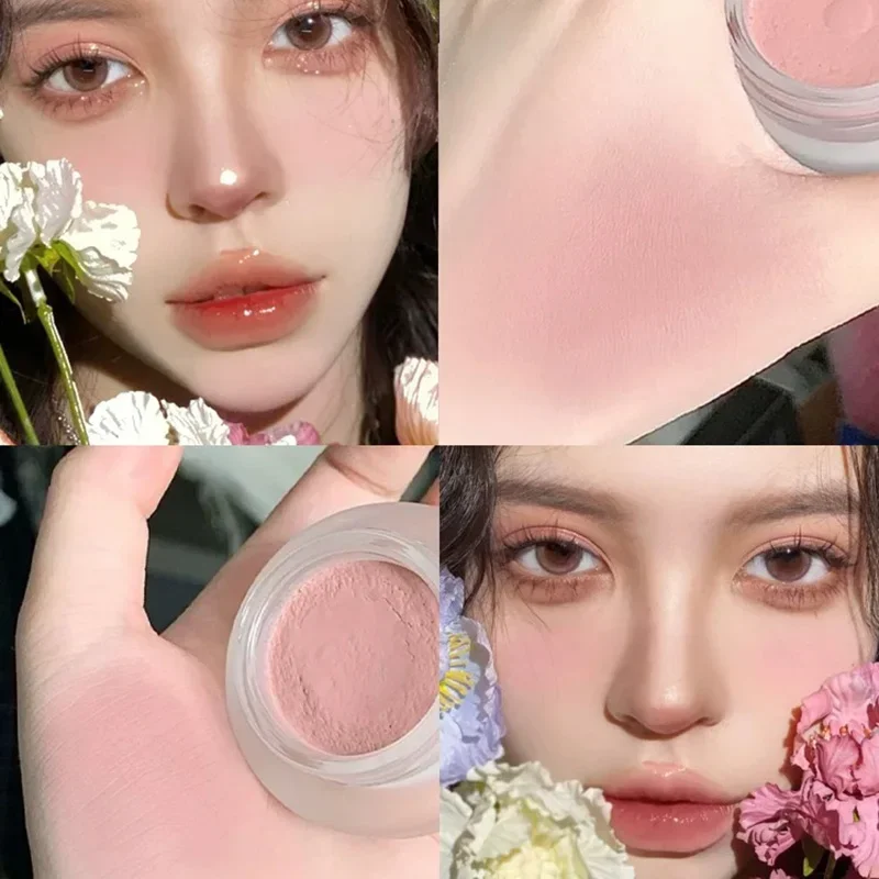 Crema de colorete de melocotón y humo claro, Mousse mate Natural, colorete resistente al agua de baja saturación, contorno, maquillaje para mejillas retráctil expandido