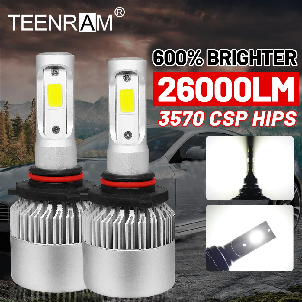300W H4 H7 Turbo Auto Headlamps 26000LM Super Bright 9005 HB3 9006 HB4 9004 9007 Car Lights 6000K White 12V LED Headlight Bulbs