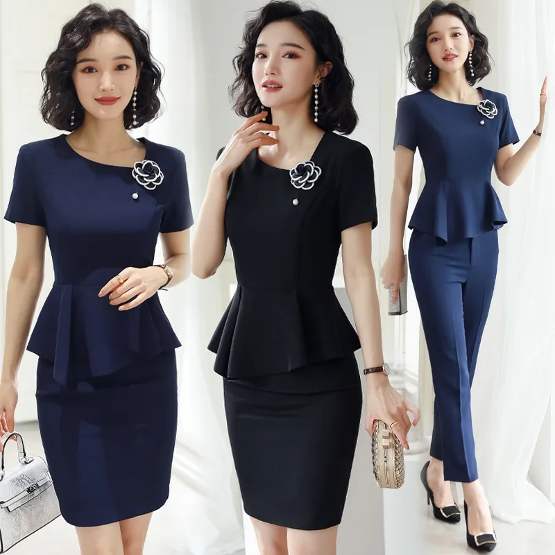 Business Suit Temperament Goddess Style2024Summer Fashion Skirt Beauty Salon Gold Shop Jewelry Shop Front Stage Work Wear Clothe