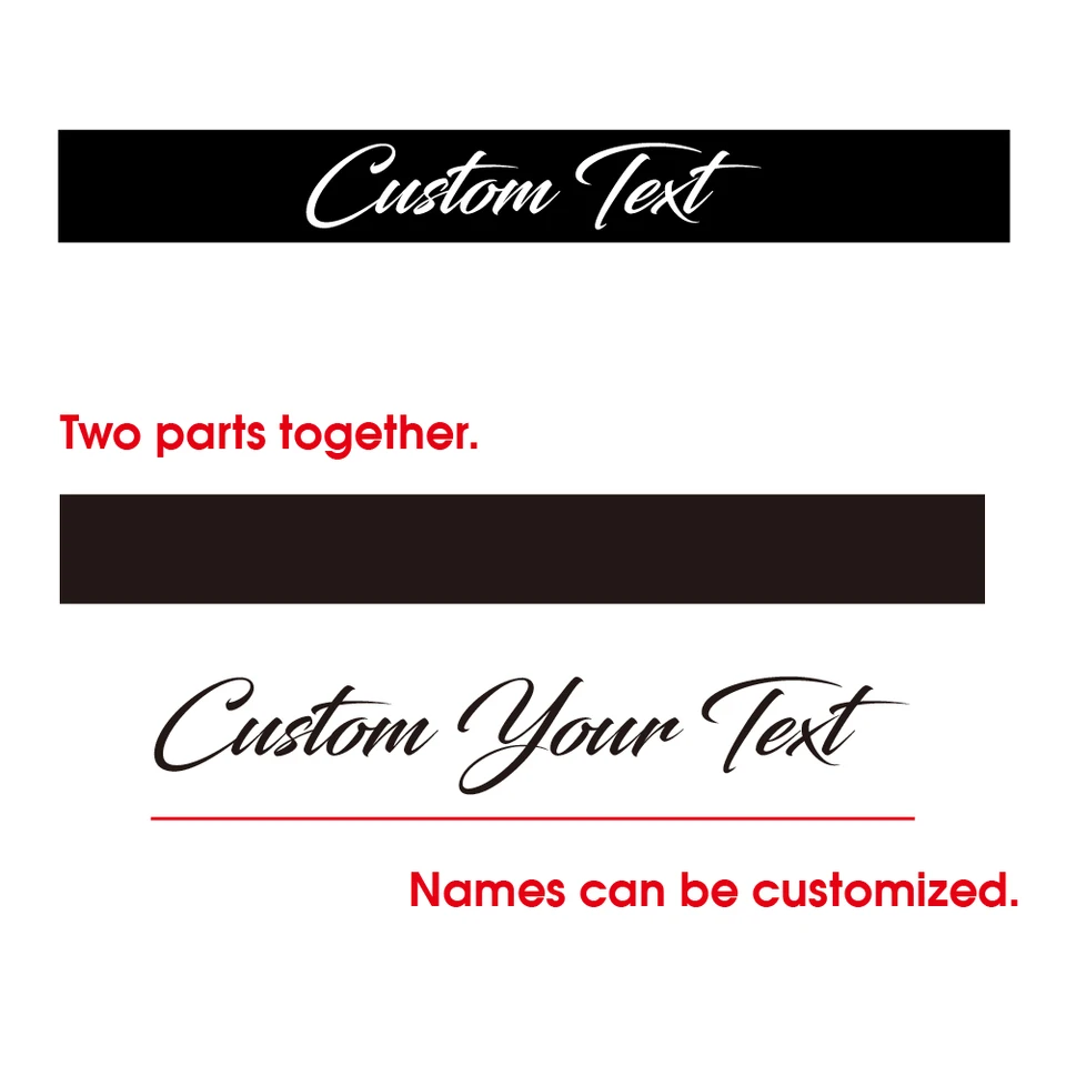 1PC Double Color Customized Text Removable Stickers For Car Front