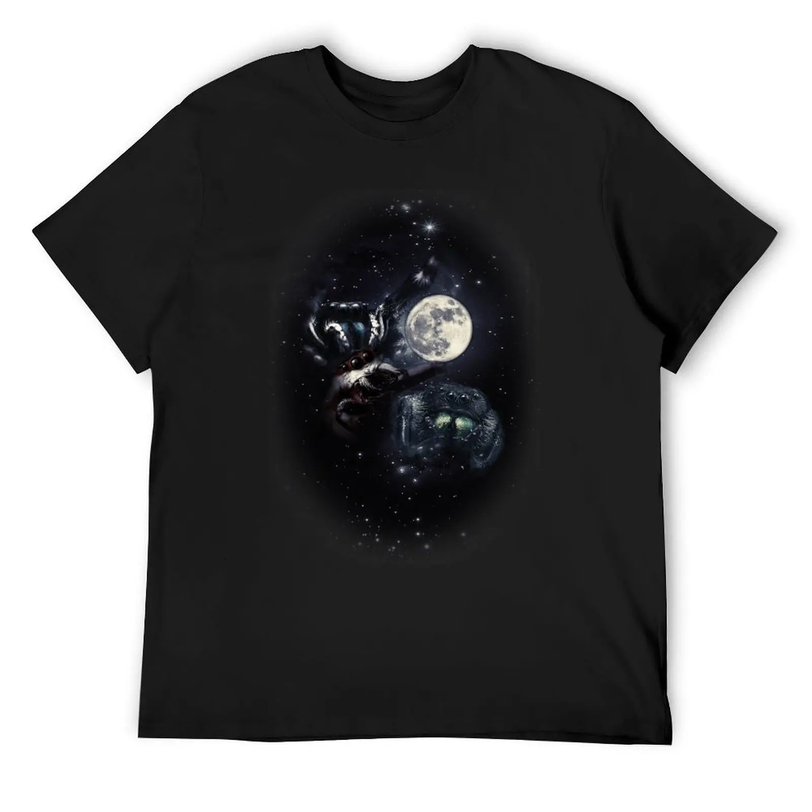 Jumping Spiders Three Wolves and Moon Style T-Shirt plus size tops plus size clothes mens tall t shirts