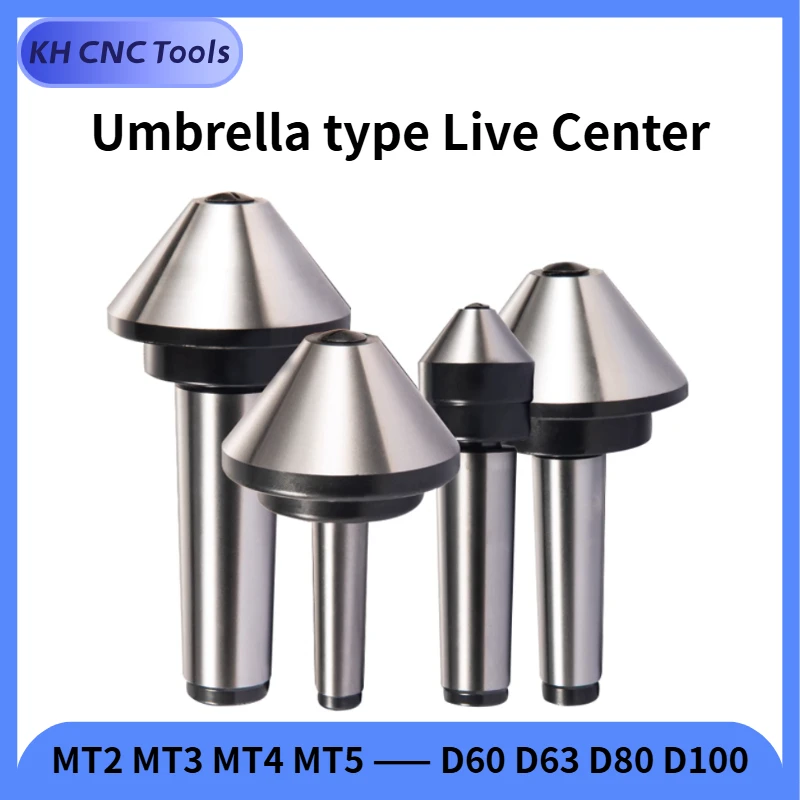 

D60 D80 D100 MT2 MT3 MT4 MT5 Morse Tapper Cone Mushroom Head Center Umbrella-type Rotating Center CNC Lathe Live Thimble