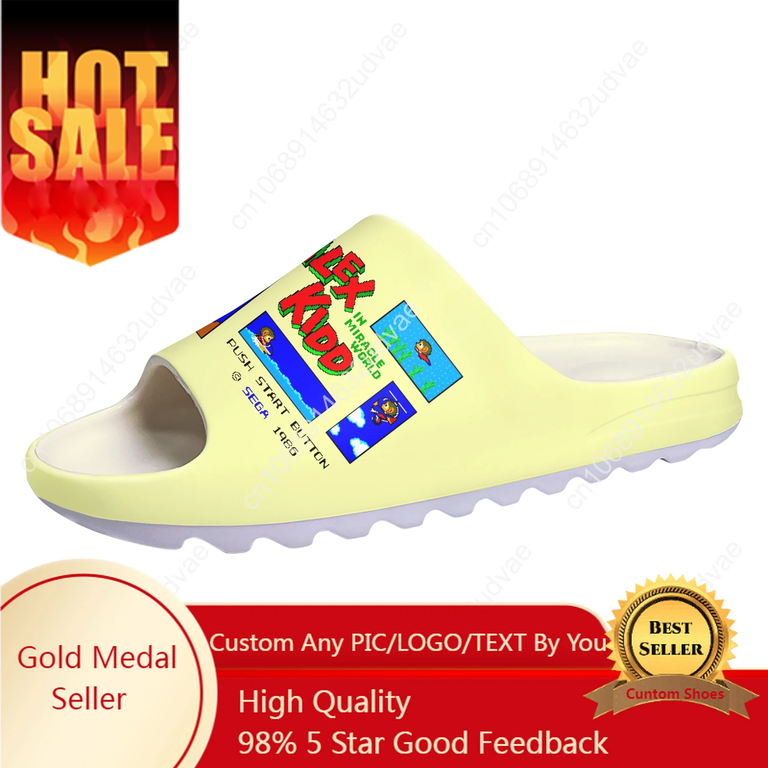 

Alex Kidd Custom Made Soft Sole Sllipers Home Clogs Step On Water Shoes Mens Womens Teenager Bathroom Beach Step In Slliper