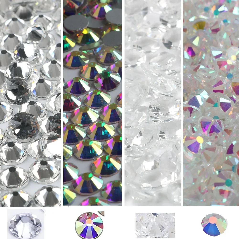 Flatback Rhinestones for Craft Crystal AB Nail Gems Gemstones Crystals Jewels Craft Glass Diamonds Stones Bling Rhinestone