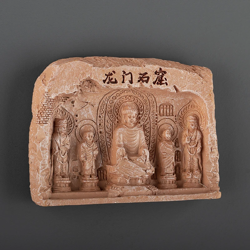 China Longmen Grottoes Resin Refrigerator Sticker Creative 3D Luoyang Cultural and Creative Landscape Gift Bergamot Giant Buddha