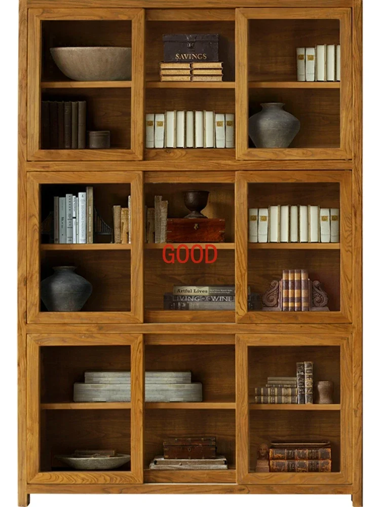 Vintage Solid Wood Floor Home Bookcase