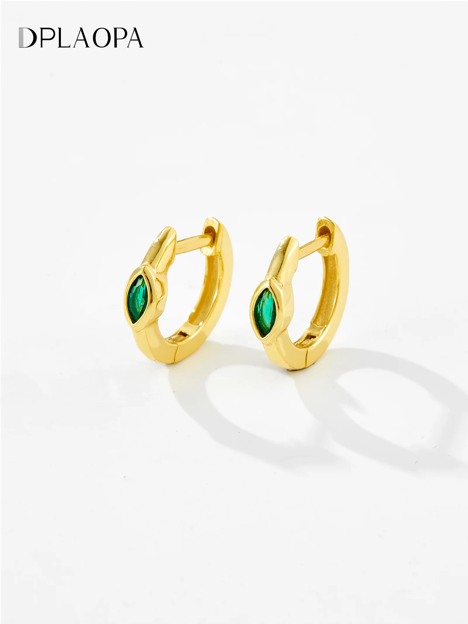

DPLAOPA 925 Sterling Silver Green Zircon Hoop Stud Huggies Earring 2024 Women Luxury Original Design Luxury Fine Jewelry