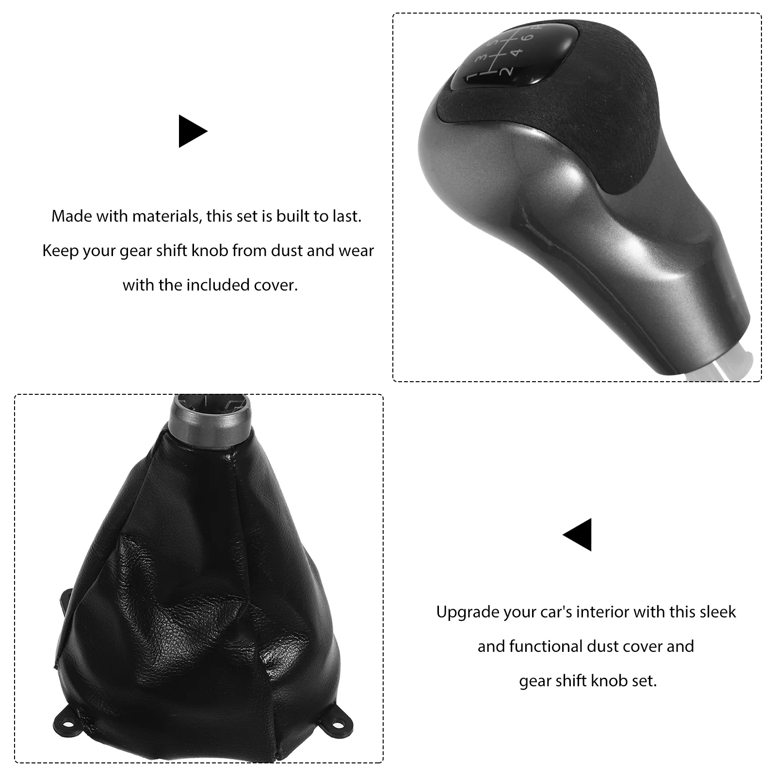 

Black 6 Speed Gear Shift Knob Dust Cover Shifter Boots Manual Car Universal Civic Shift H ball Protector