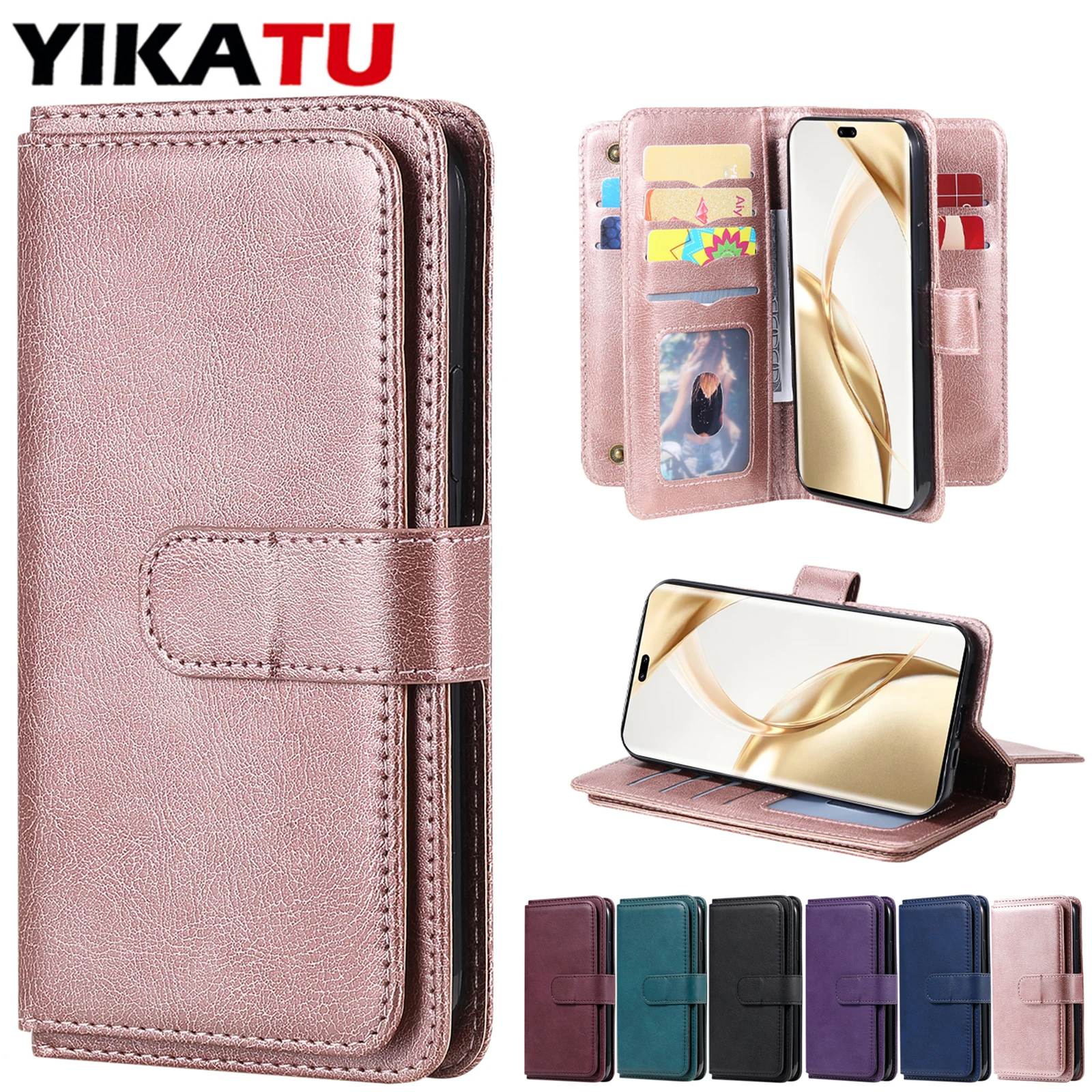 

Magnetic Storage Compartment Funda Leather Wallet Case For Honor 200 200 Pro 200 Lite 5G Lightweight Flip 10 Card Phone Cover