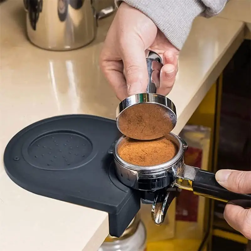 A0NC กาแฟเอสเปรสโซที่งัดแงะ MAT Fluted Tampering Corner Pad Anti-Skid Coffeeware MAT