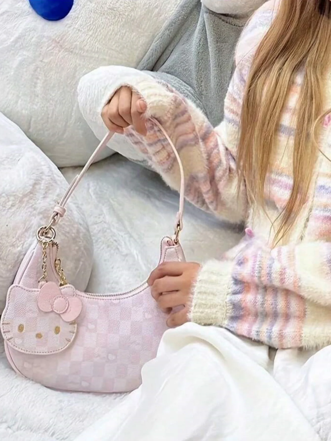 

Sanrio Hello Kitty Shoulder Bag Office Commuting Bag Trendy Style Unique Design Versatile Shoulder Bag Simple Fashion Bag Good T