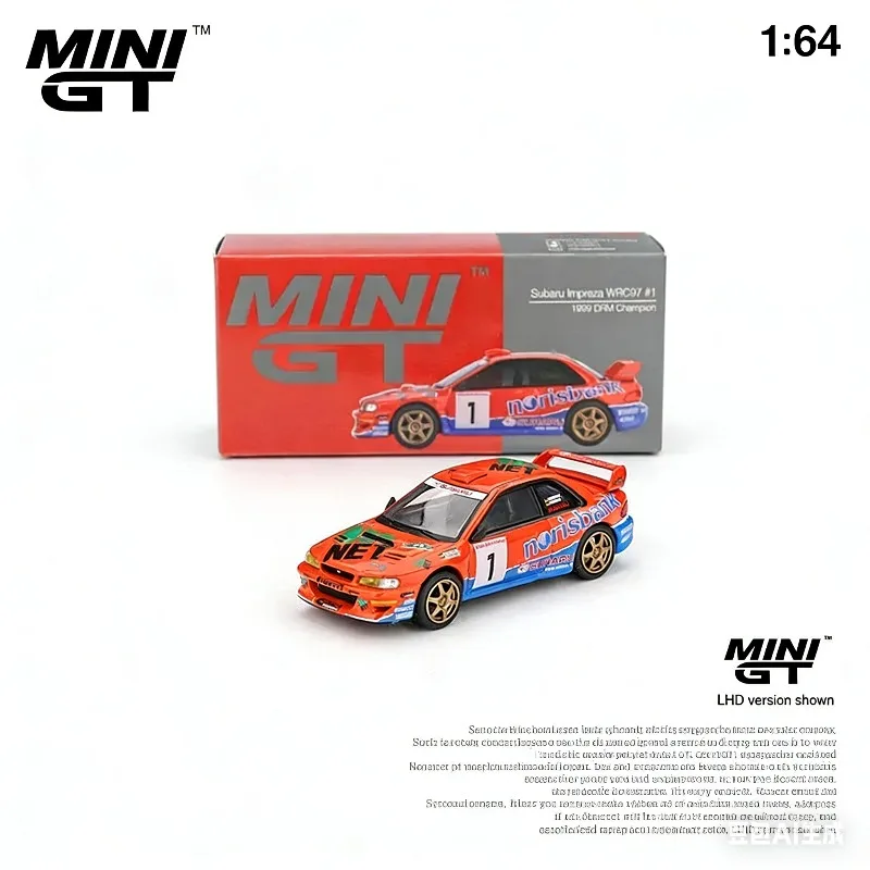 

MINI GT 1:64 Subaru Impreza WRC97 #1 1999 DRM Champion Diecast Model Car
