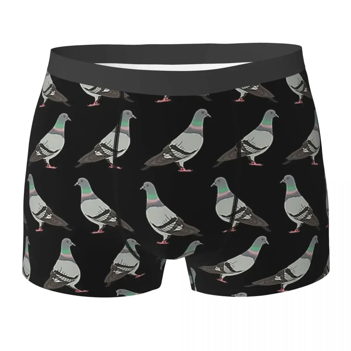 Boxer Underpants Shorts Pigeon Walk 2020, Black Background Panties Male Soft Underwear for Homme Man Boyfriend Gifts