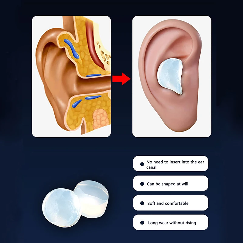 6 buah/kotak earplug silikon transparan yang dapat digunakan kembali untuk asrama tidur isolasi suara khusus perlindungan kebisingan earplug