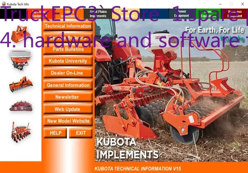 TruckEPC3 Kubota & Krone Agricultural Machinery - Workshop Manual, Parts Manual, Service Information V17 2024