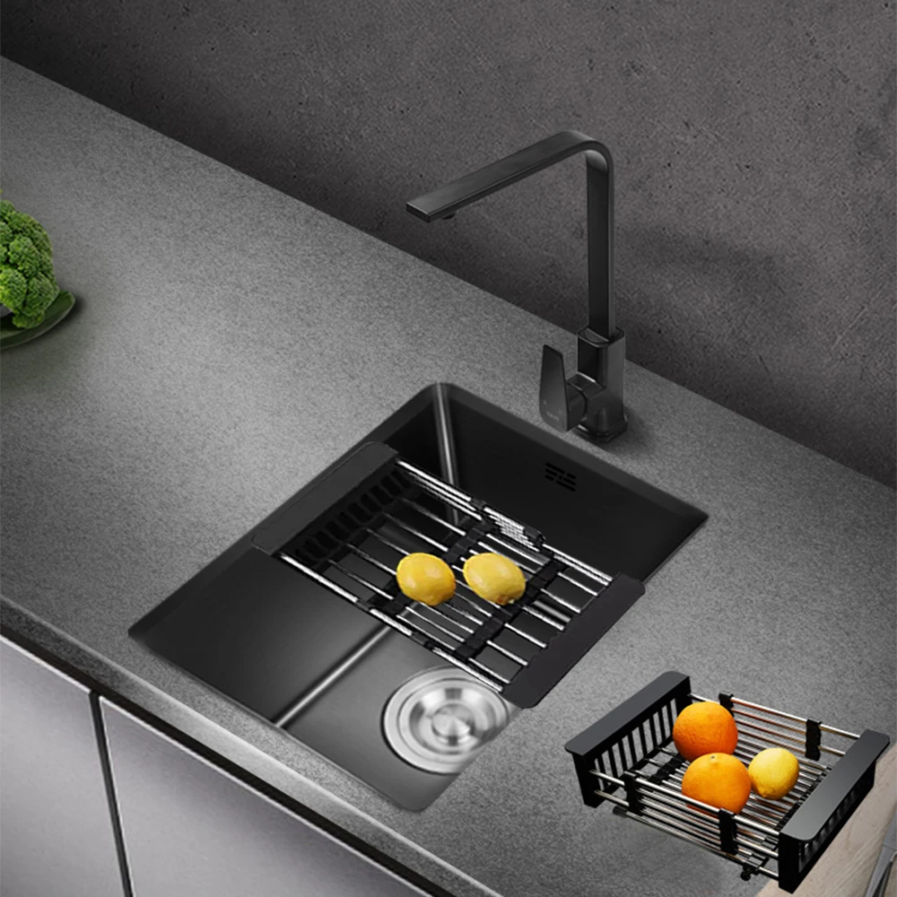 

Mini Nano Kitchen Sink Handmade Small Sink Bowl Single-slot 304 Stainless Steel Washbasin Drain Faucet Accessories Set Topmount
