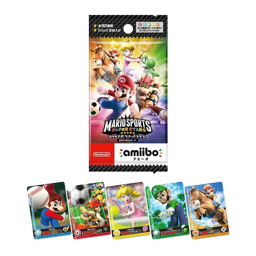 Nintendo Switch Mario Sports Superstars karty Amiibo-paczka 5 kart-pudełko z niespodzianką