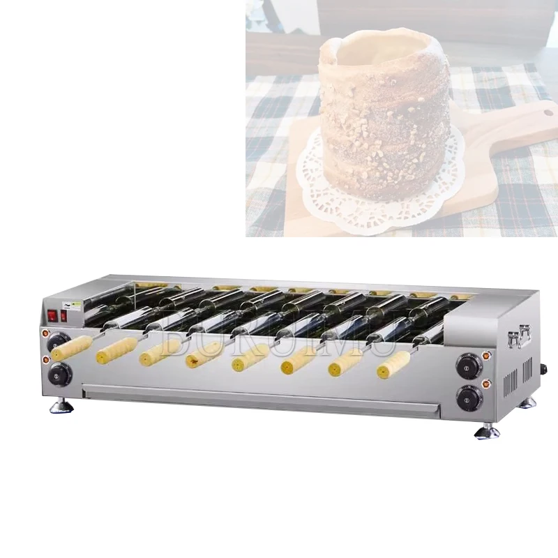 Donut Doughnut Ice-Cream Cone Maker Electric Chimney Cake Kurtos Kalacs Machine Hungary Trdelnik Chimney Bread Roll Machine