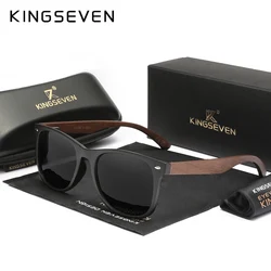 KINGSEVEN High Quality Walnut Wooden Sunglasses Men Polarize Anti-UV400 Lens Glasses Women Luxury Driving Brand Design Eyewear