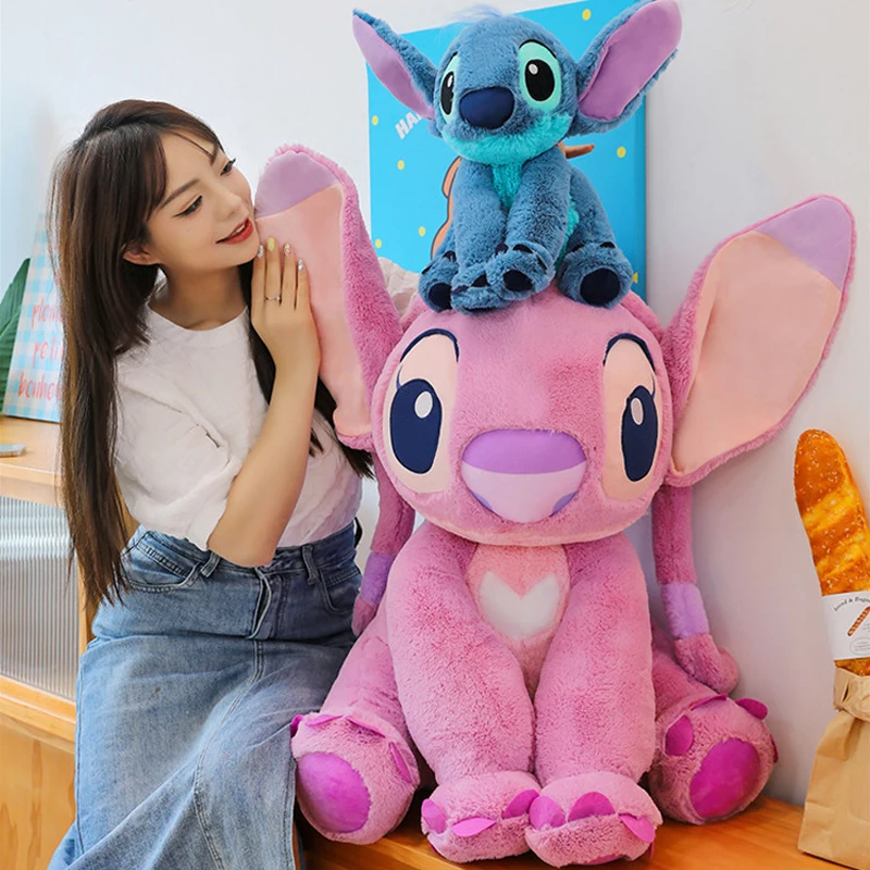 40/50CM Anime Cartoon Disney's Lilo & Stitch Kawaii Girl Plush Dolls Cute Angel Large Plush Toys Girl's Christmas Birthday Gifts