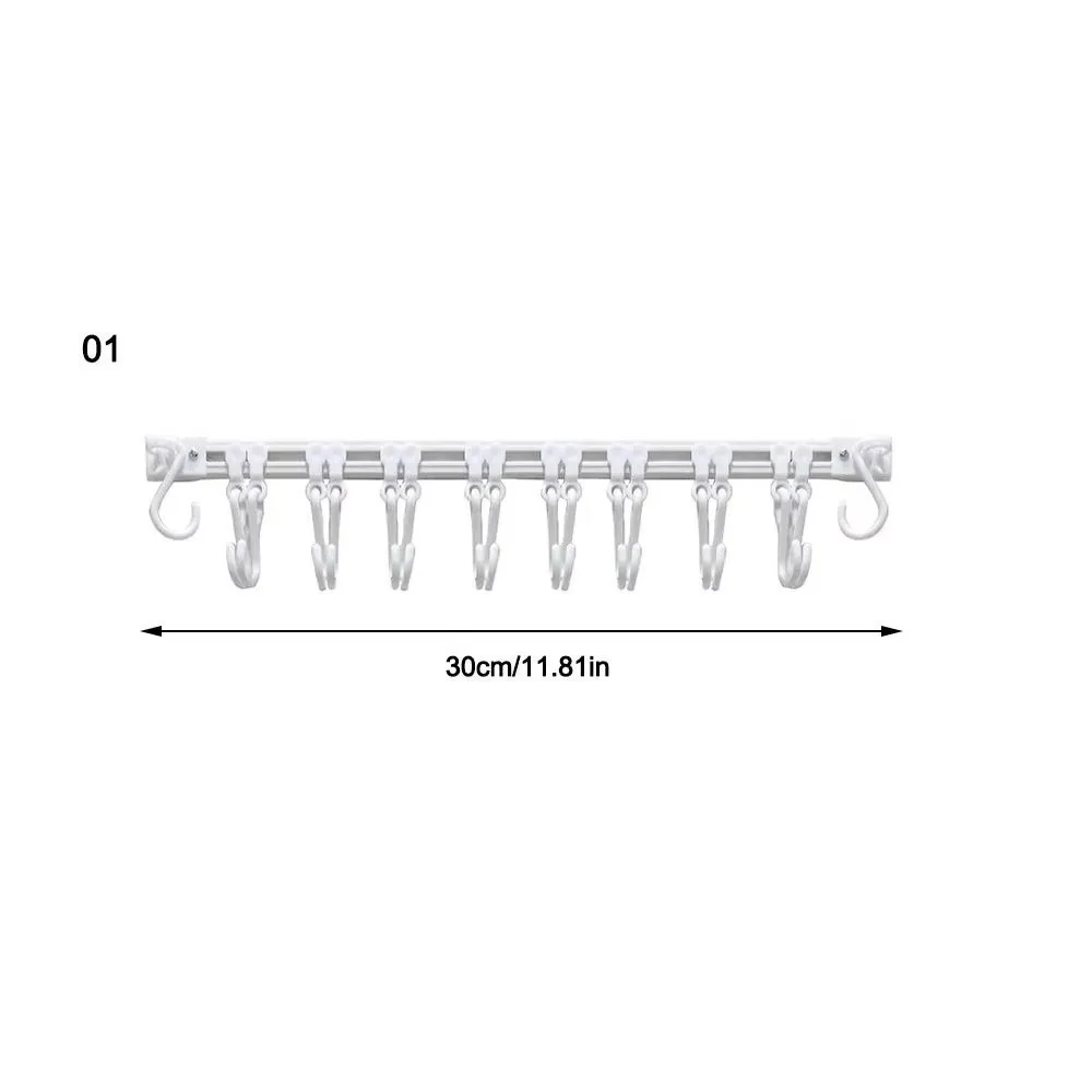 No Punching Adhesive Sliding Hook Sliding Rail Strong Adhesive Storage Rack Hook Drilling-Free Sliding Rail Hook Kitchen Storage