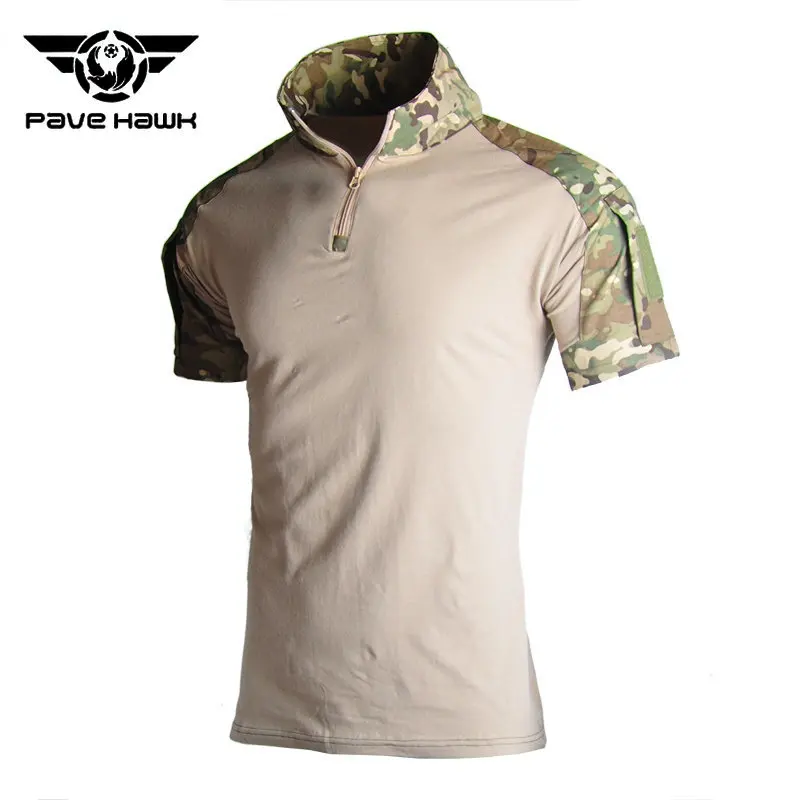 Mens New Camo Shirts Outdoor Tactical Combat Half Sleeve Upper Outer Garment Hiking T Shirt Breathe Freely Workout Clothing