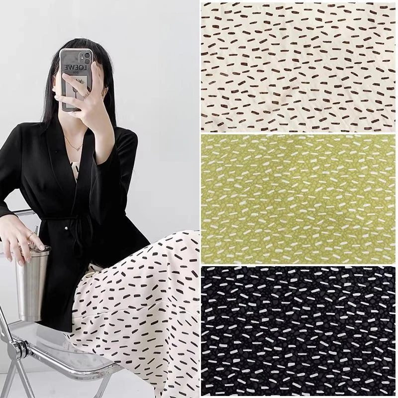 

Ткань из 100% полиэстера для летних платьев и юбок, дизайнерский текстиль для шитья, в горошек и с цветочным принтом, слегка прозрачная, продается на метры.