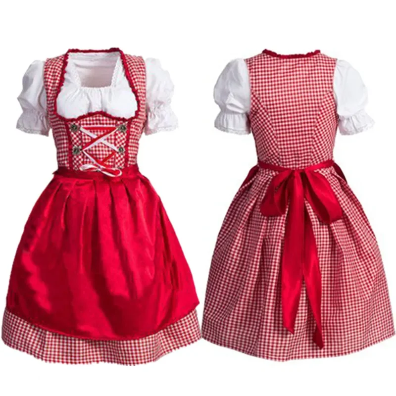 Adult Oktoberfest Beer Maid Uniforms German Wench Costumes Bavaria Heidi Dirndl Maiden Costume Cosplay Halloween Party Fancy Dre