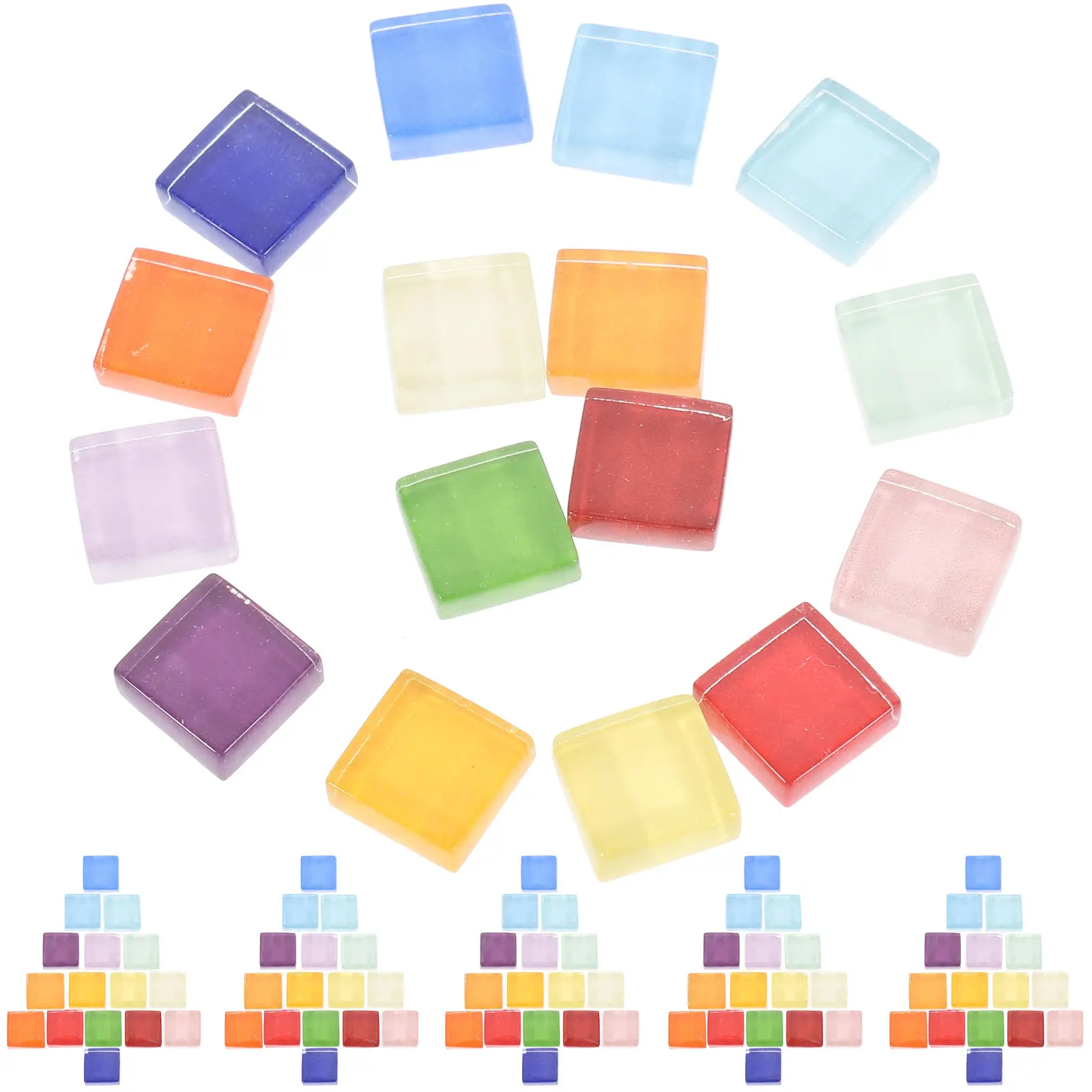 

450 шт. разноцветных плоских хрустальных мозаичных плиток для поделок, декоративные зеркальные плитки для открыток и фотографий