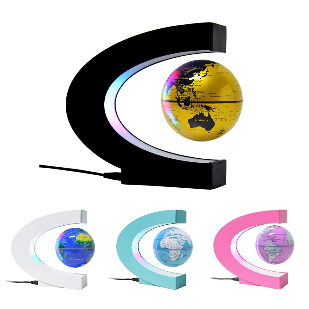 Attractive 86mm C Shape Floating Magnetic Globe As Birthday Gift