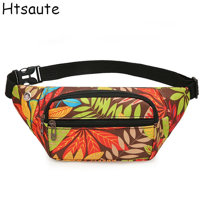 Printed Waist Bags For Women Silver Fanny Pack Female Belt Bag Black Geometric Chest Pack Laser Chest Phone Pouch Bum Bags