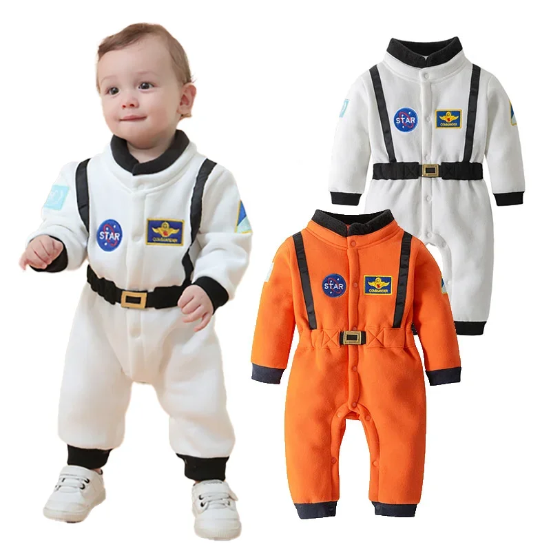 

Baby Space Astronaut Costume Fall Winter Clothes for Toddler Boy Girl Romper Halloween Anime Cosplay Outfit 9 12 18 24 36 Months