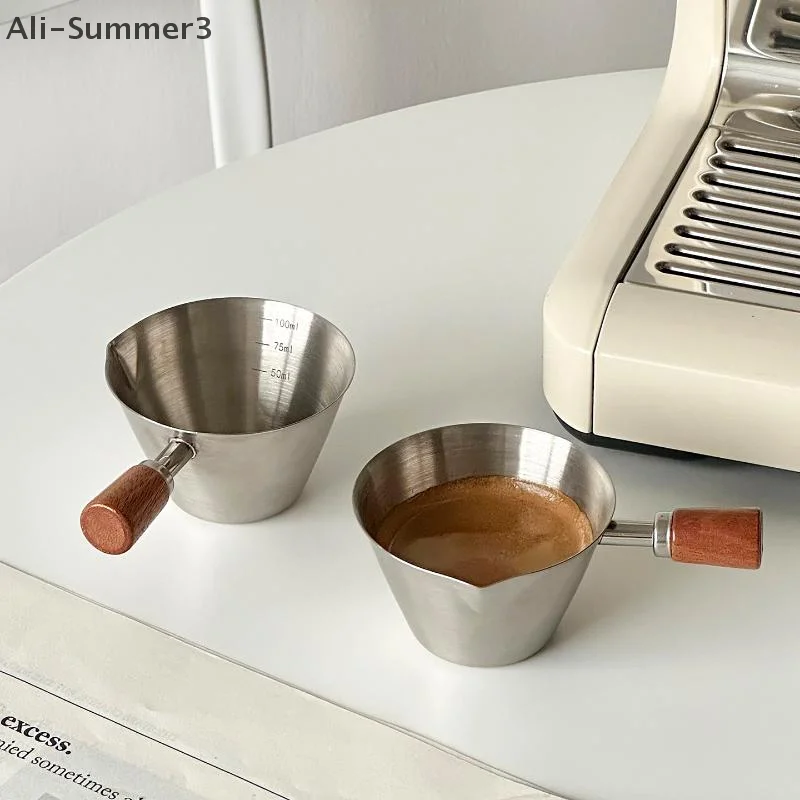 Taza medidora de café Taza de extracto de café de acero inoxidable Taza de café expreso Taza de líquido italiano Taza de rebote de café Jarra de leche Taza de leche 100m