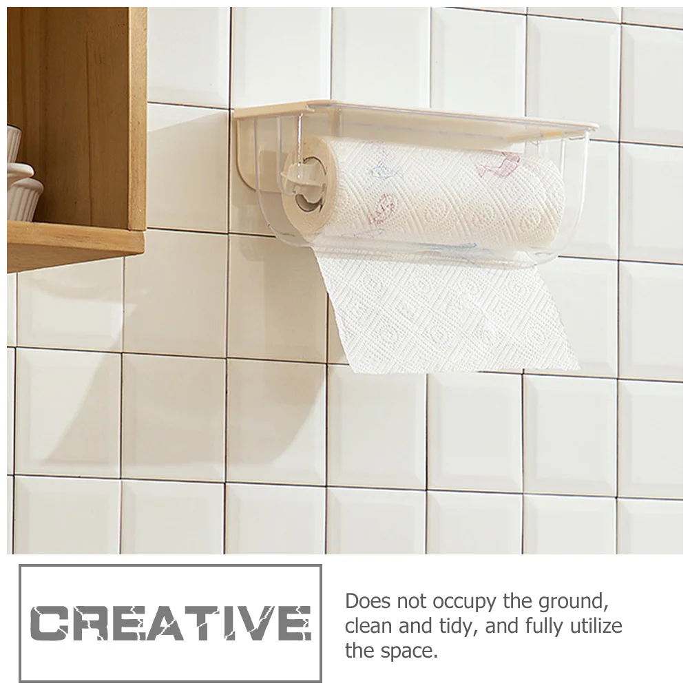 

Punching-Free Stable Kitchen Cling Film Towel Rack Under Cabinet Paper Holder Waterproof Rustproof Storage Shelf