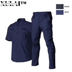 Materiale ad alta elasticità cappelli Ribstop ad asciugatura rapida cappellini della polizia con 8 in equipaggiamento di polizia tuta da polizia blu Navy nera per uomo