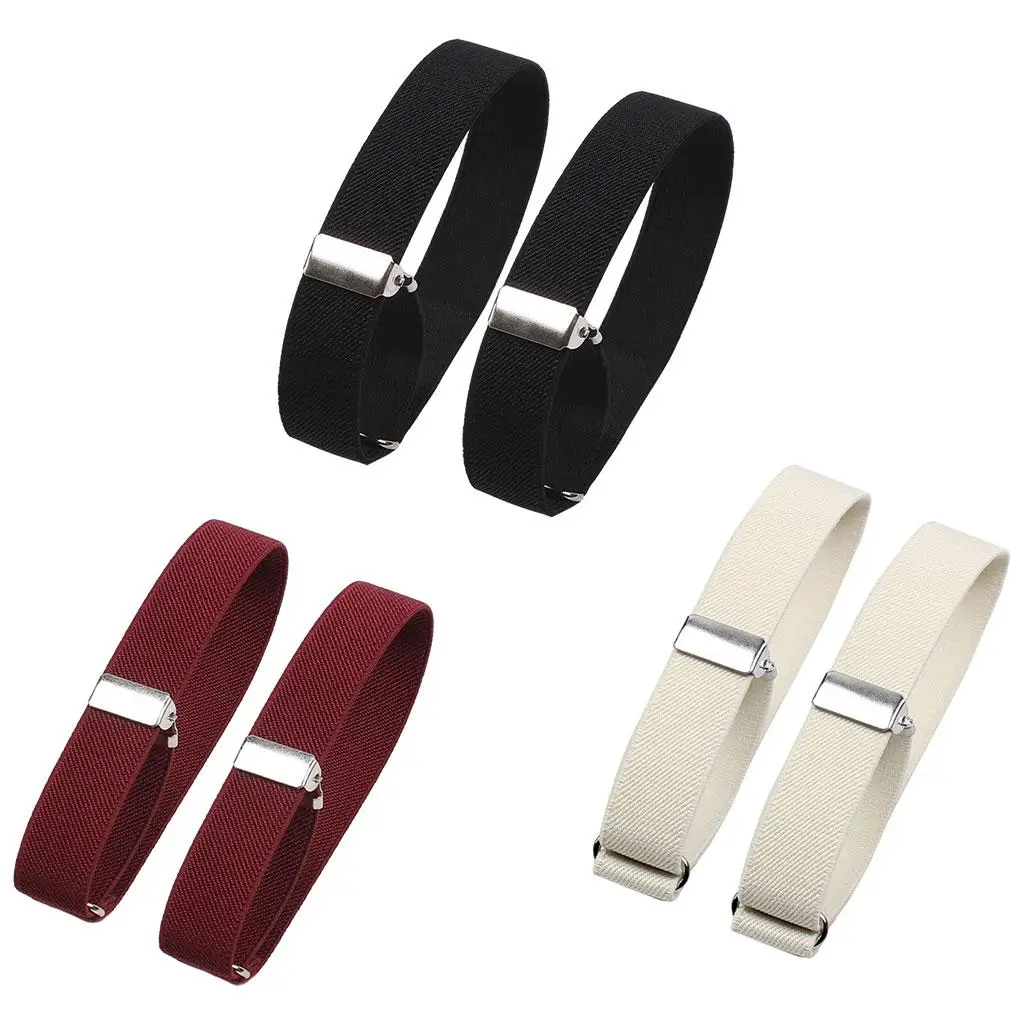 2 Pieces Fashion Metal Sleeve Holders Elasticated Armbands for Party Strap