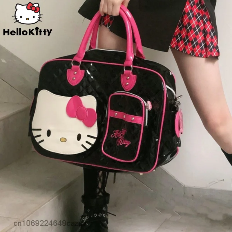 Sanrio Hello Kitty Large Capacity Handbag Sweetheart Spice Girl Backpack Pu Waterproof Travel Y2k Sister Schoolbag For Women