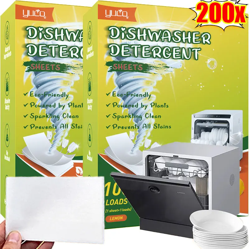 Tabletas de detergente para lavavajillas multiacción, desodorante para manchas de plantas limpio todo en uno, enjuague rápido, utensilios para platos diarios, suministro de limpieza
