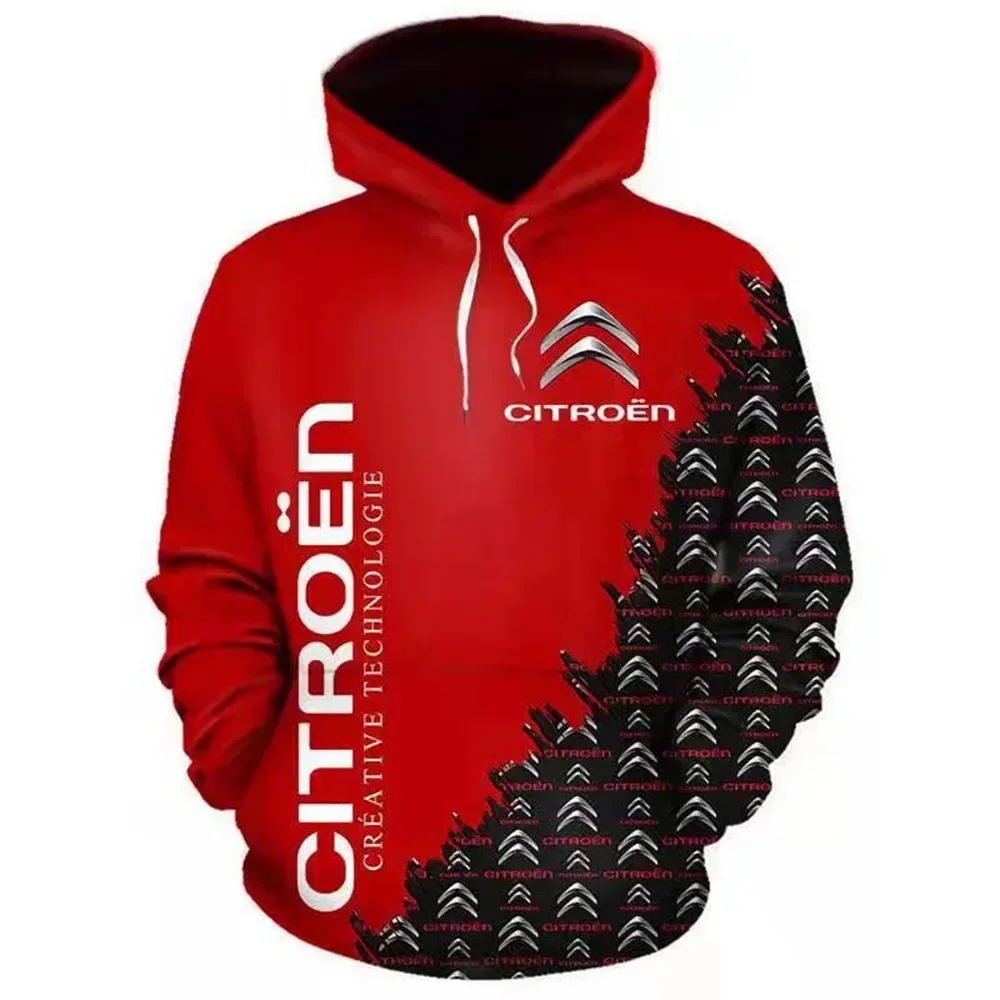 New Citroen Car Logo Printed Hoodie Men\'s Zip Sportswear Fashion Casual Pullover High Quality Sweatshirt Oversized Harajuku Coat