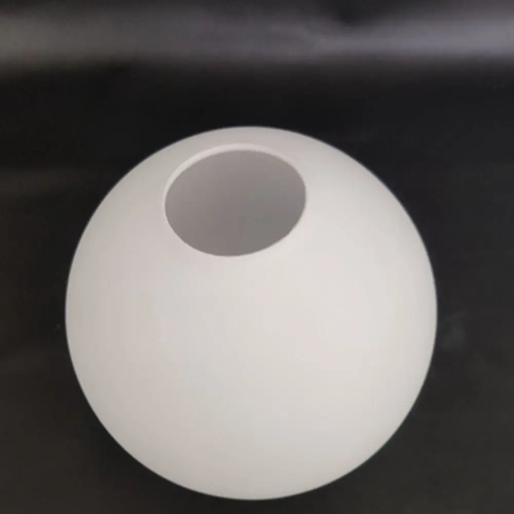 White Glass Glass Lamp Shade Matte White Round Shape Globe Lamp Shade Milky Glass Thread Metal Lampshade Replacement