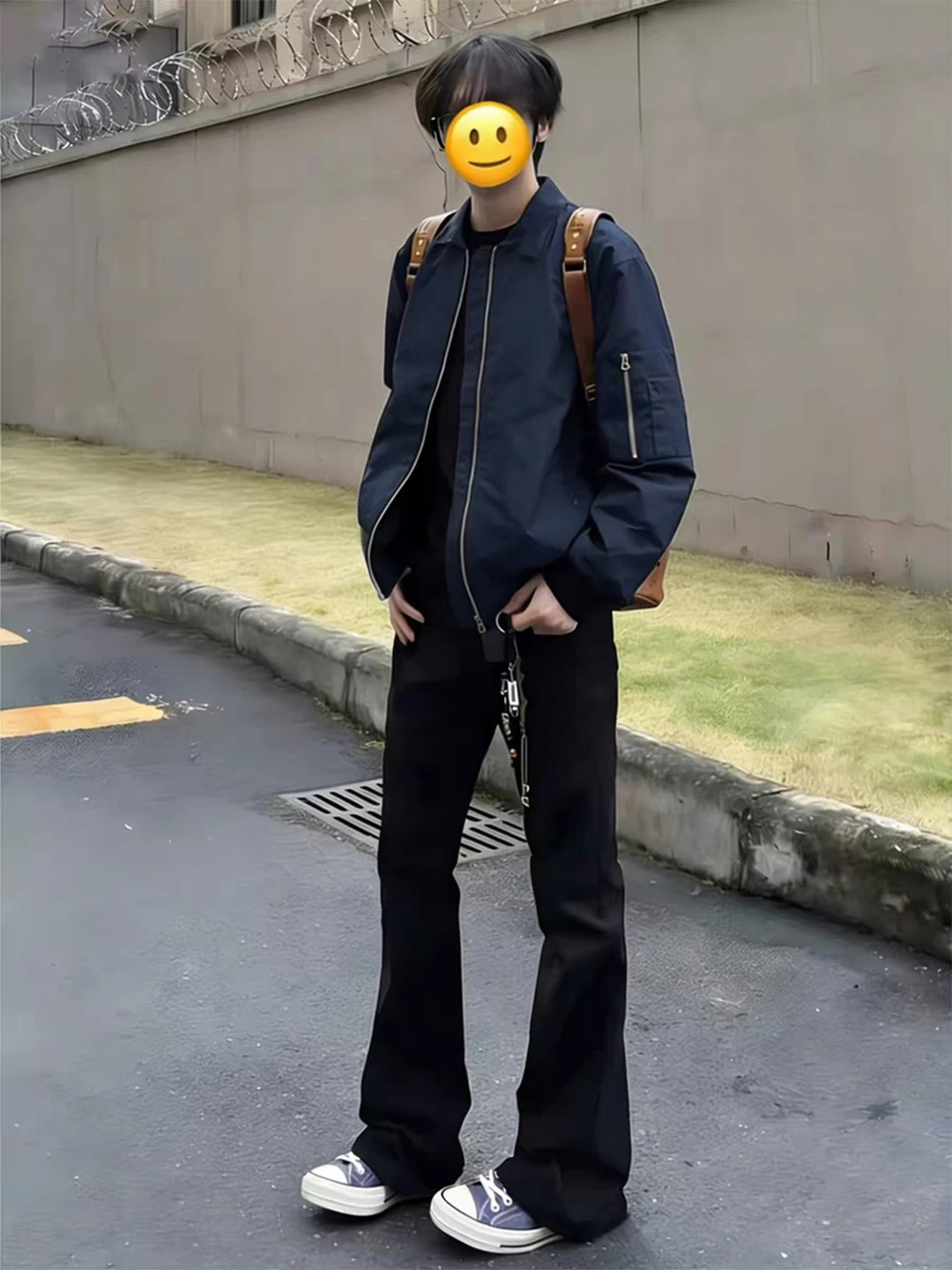 

Bla Knife Jeans Men's Slim Fit Bootcut Pants Spring Cleanfit Straight Leg Jeans Youthful Wear Resistant Daily Use