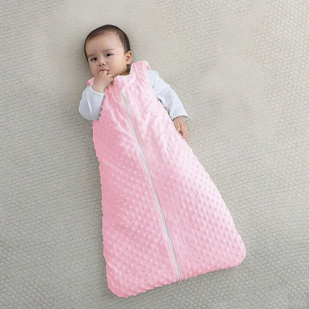 New Bean Velvet Sleeping Bag Two Way Zipper Sleeveless Newborn Sleeping Bag Sleep Blanket Unisex