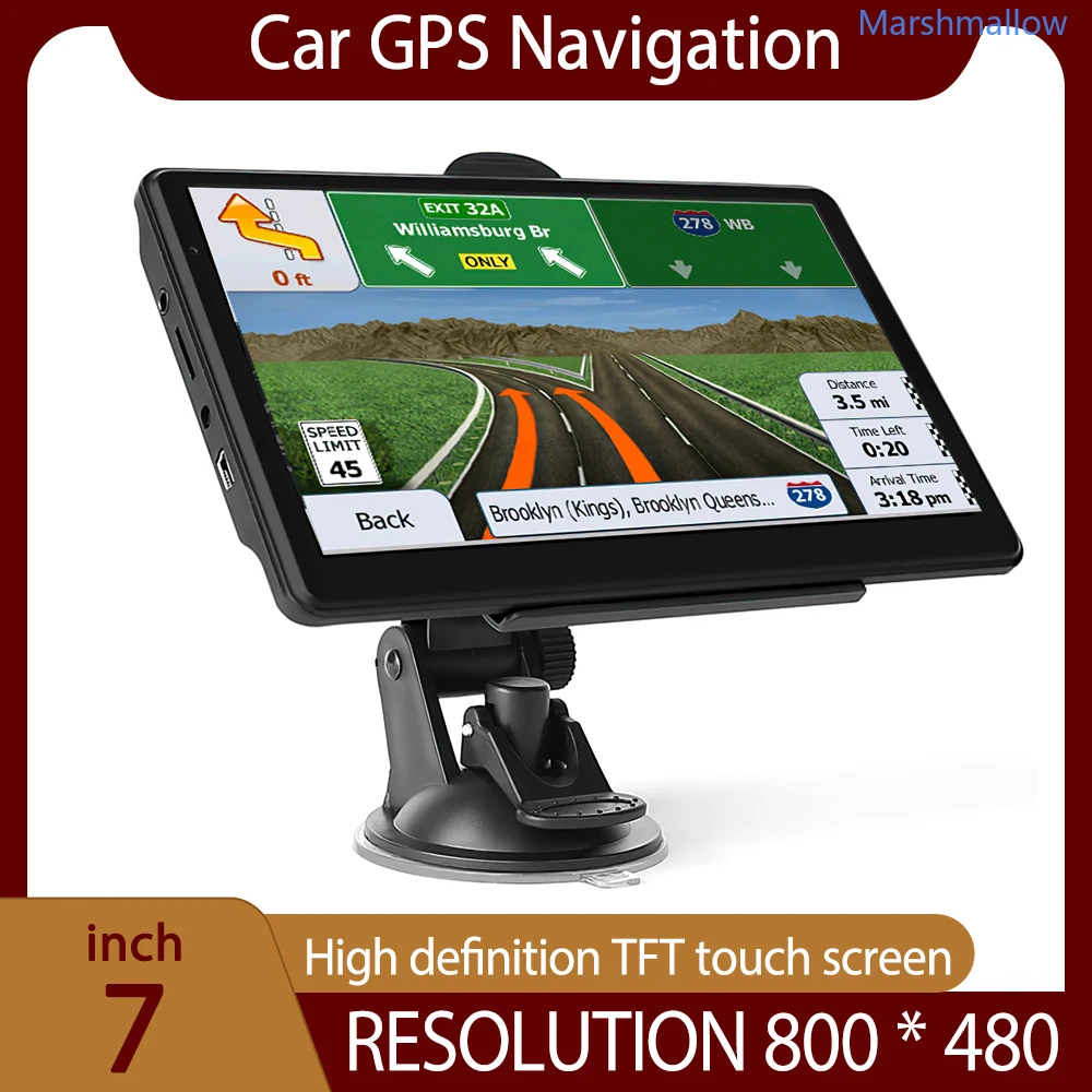 7-inch Portable European Map Car GPS Navigation Touch Screen GPS Navigation Truck Sun Visor Satellite Navigation 256M+8G