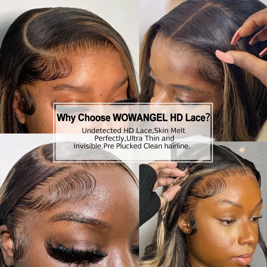250% 1bj27 destaque peruca onda do corpo 13x6 hd perucas dianteiras do laço 34in peruca de cabelo humano peles como pré arrancadas cabelo brasileiro para mulher